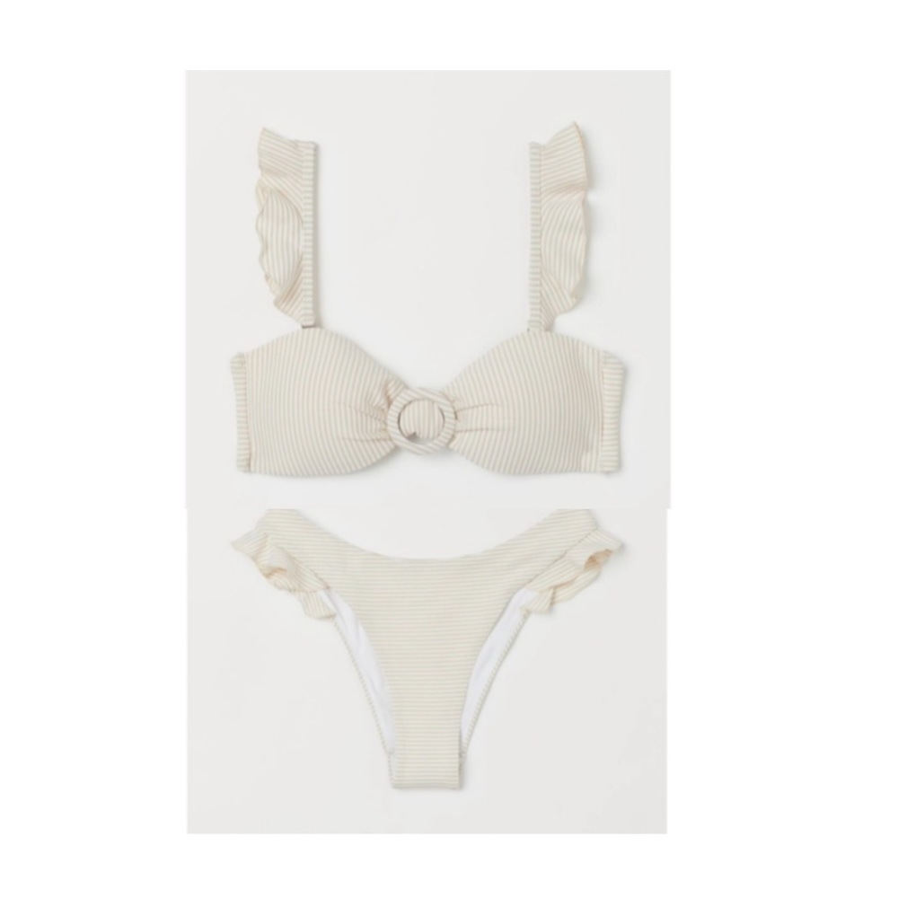 H&M Striped Flouncy Bikini Set